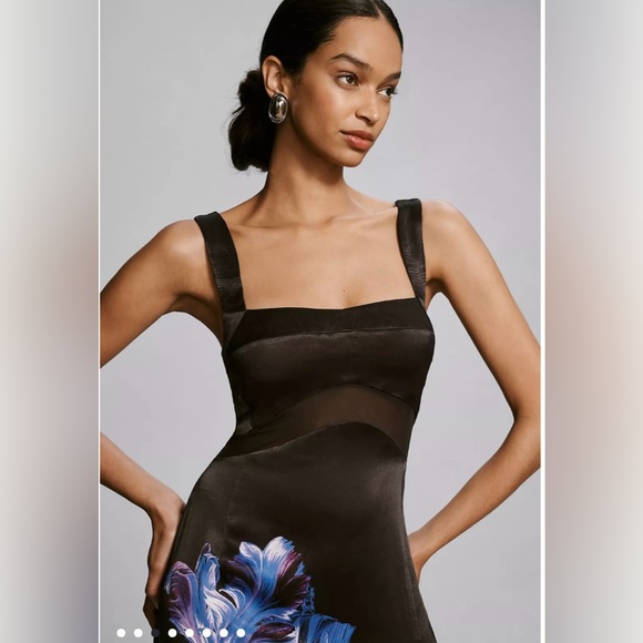 Anthropologie Sleeveless Floral Slim Maxi Dress NWT Size 4 - Picture 4 of 4